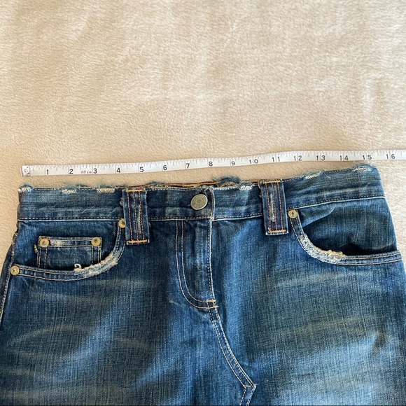 J. Crew Distressed Denim Mini Skirt - Size 28 - Picture 5 of 8